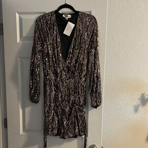 Sequin Wrap Dress